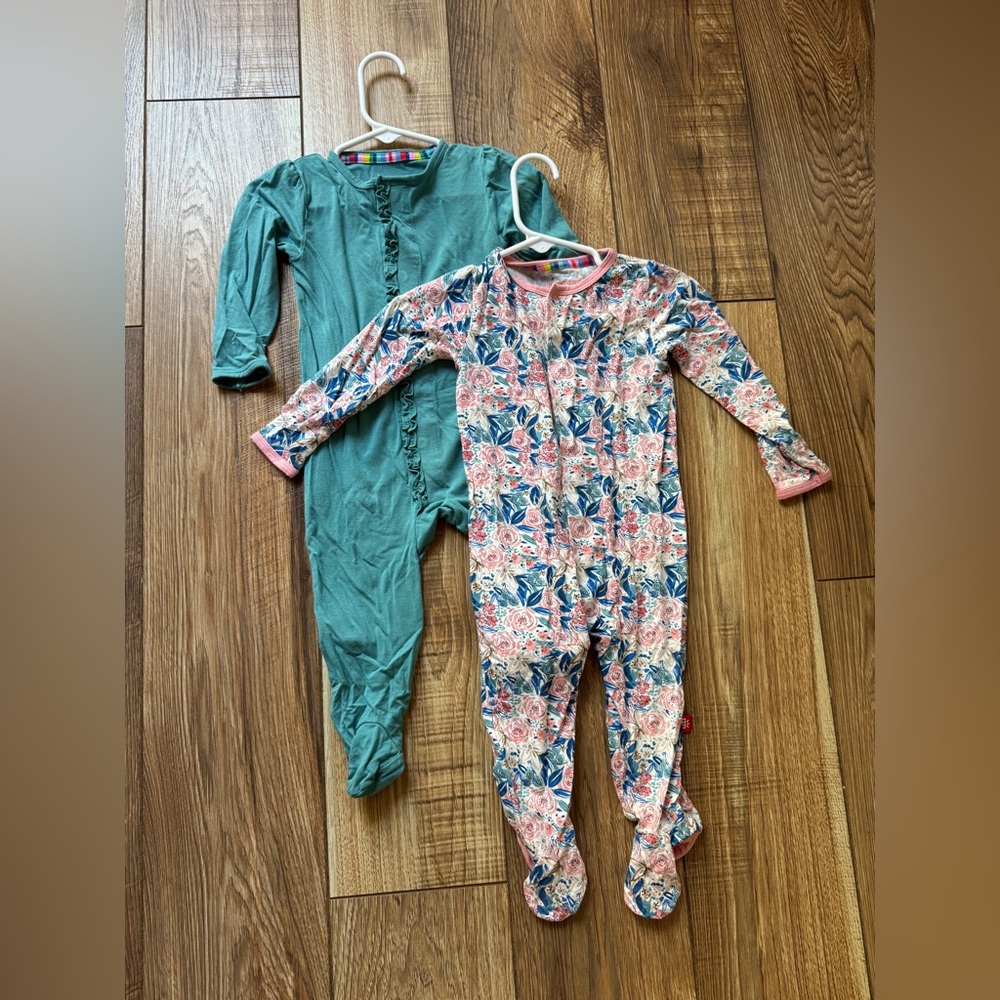 Magnetic Me (lot of 2 footie pajamas) 6-9 months